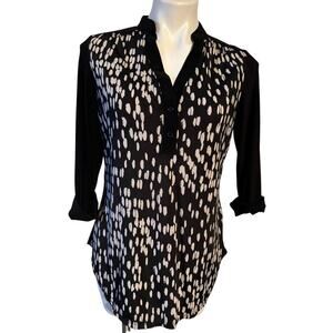 Pen Station Concept Two-Toned Polka Dot Blouse - Versatile Elegance - Medium
